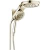 Delta Faucet HydroRain 5-Spray H2Okinetic Dual Shower Head with Handheld Spray, Polished Nickel Shower Head with Hose, Handheld Shower Heads, 2.5 GPM Flow Rate, Lumicoat Polished Nickel 58680-PN-PR25