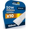 Eurocali 10 Plafoniere LED Lineari da Soffitto 50W 150CM Chip CREE 6000 Lumen Garanzia 6 Anni - Luce Naturale 4000K - Lampada Fascio 120° per Garage Negozio Ufficio ad Alta Luminosità 120 lm/W