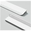 GSHUR 4 pezzi Maniglie per mobili, per armadi, con anta nascosta, maniglie per cassetti in alluminio, maniglie per mobili invisibili, maniglie per cucina - Bianco, 30 cm (con bordo arrotondato)
