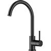 FORIOUS Rubinetto Lavello Cucina, Rubinetto Miscelatore, Acciaio Inossidabile Girevole a 360°, Rubinetto cucina Monocomando Caldo e Freddo, Nero Opaco, Altezza del Beccuccio 238 mm, Scanalata