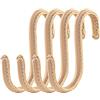 Brute Strength - Ganci a forma di S avvolti in pelle pieno fiore - 4 pezzi - Naturale - 10 cm di acciaio inossidabile Ganci da appendere per cucina, officina, bagno