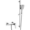 BAITUJIE Rubinetto per vasca da bagno con doccetta cromata, rubinetto per vasca da bagno, rubinetto a cascata con asta doccia sollevabile, sistema doccia