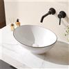 DeerValley Lavabo da Appoggio 400mm*300mm, Lavandino Bagno da Appoggio in Ceramica Ovale