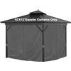 Mogtuo Tende per gazebo per privacy per esterni, impermeabili, a 4 pannelli, 3 x 30 cm, ricambio universale con cerniera per patio, cortile, giardino (solo tende, grigio)