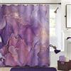 Gibelle Tenda da doccia in marmo viola, tenda da doccia astratta color lavanda con texture in marmo oro, tenda da doccia per bagno, moderna pittura artistica a inchiostro, decorazione per il bagno in