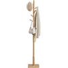 VASAGLE Attaccapanni, Appendiabiti da Terra in Legno, 8 Ganci, per Cappotti Cappelli Borse, per Ingresso, Ganci e Palo in Legno di Gomma, Beige Naturale RCR010N01