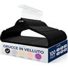 SereneLife 100 Pezzi di Appendini Armadio, Antiscivolo in Velluto, Appendiabiti Salvaspazio, Gancio Girevole 360°, Nero, Grucce per Abiti