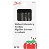 Dritz Ribbon Embroidery Hand Needles Aghi a Mano, Nichel, Assorted Sizes, 14 unità