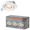 OSRAM Faretto da incasso a LED Spot Set, 4,9W, 2700K, faretto da soffitto 36°, bianco, alluminio/plastica, orientabile, set da 3