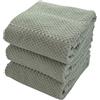 Serafina Home Strofinacci da cucina verde salvia: panno 100% cotone morbido pulizia asciugatura assorbente spugna testurizzata, set di 3 multiuso per uso quotidiano