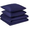 Amazon Basics Set Copripiumino Una Piazza e Mezza in Cotone Organico , 3 Pezzi, Copripiumino da 200 x 200 cm e 2 Federe da 65 x 65 cm, Blu Navy