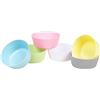 HEKU Set di 6 ciotole riutilizzabili in pastello, diametro 12 cm, in materiale PP, leggeri e robusti, lavabili in lavastoviglie e adatti al microonde, multicolori
