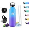 Mulbijeo Borraccia Termica Bambini 500 ML, Senza BPA, Bottiglia Termica, 18/8 Acciaio Inox, Borracce, Sottovuoto a Doppia Parete, BorraccIe Termiche con Cannuccia, Termos per Scuola, Sport