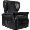 POLTRONE ITALIA Detraibile 19% Poltrona Relax Alzapersona Zero Gravity 2 motori reclinazione indipendente schienale pediera 2 ruote bergere seduta indeformabile Pelle anziani elettrica Nero