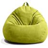 CEWROM Pouf a forma di goccia, per adulti, per interni, 100 x 120 cm, solo rivestimento (senza imbottitura), sacco da gioco, XL Giant Grey Bean Bag Chair per Outdoor Living Room Decor (verde matchagra