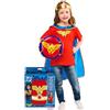 Rubie's Rubies Set ufficiale Warner Brothers Wonder Woman, 4 pezzi, include tiara, mantello, scudo gonfiabile, top, taglia 4-6 anni