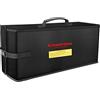 ENGPOW Ebike,Borsa per batteria resistente al fuoco fino a 2000 ° F, organizer per batteria, grande capacità, conservazione sicura, trasporto batteria Lipo con chiusura in velcro (senza batterie)