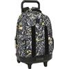 SAFTA GRAFFITI SPLASH - Zaino grande con ruote, compatto, rimovibile, ideale per bambini di diverse età, comodo e versatile, qualità e resistenza, 33 x 22 x 45 cm