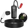AFYEEV Cavo Ricarica Auto Elettrica Tipo 2, 11kw Ricarica Auto Elettrica Portatile, con Spina CEE, 8/10/13/16A Commutabile, 5M, IEC 62196-2, Ricarica Auto Elettrica con Borsa (Rosso)