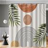 Lerores Tenda da doccia 220 x 180 cm, linea di foglie, orlo appesantito, antimuffa, impermeabile, lavabile, in poliestere, con 12 occhielli e anelli per tenda da doccia, per bagno, vasca da bagno