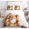 IUNTWEIE Copripiumino gatto matrimoniale, Gatto 3D Biancheria da Letto Per Bambini E Adulti 1 Copripiumino 240 x 220 cm + 2 federe 50 x 75 cm (gatto 1,220x240cm)