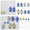PH PandaHall - Set di 2 stampi in silicone per orecchini, a forma di foglia di fungo, con ganci per orecchini, anelli di salto per colata epossidica, artigianato e creazione di gioielli