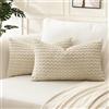 Artscope 2 Pezzi Federe Cuscini in Velluto a Coste per Divano 30x50cm Copricuscini di Bolla Geometrico Decorativa per Salotto Moderno Cuscino per Camera da Letto, Beige