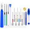 GIEEU Kit di 18 aghi da punzonatura e ricamo, set con ago, forbici per filati, ripper, penna da ricamo, manici antiscivolo e ordinari, lettino per dita