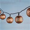 Lights4fun Catena Luminosa Solare di 16 Palline Marocchine Bronzee con LED Bianchi Caldi per Esterni
