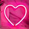 Weeddy Insegna al neon a forma di cuore rosa, luce LED decorativa per San Valentino, alimentata a batteria o USB, lampada romantica per camera da letto, feste e matrimoni (cuore piccolo)