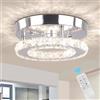 diisunbihuo Mini lampadario di cristallo dimmerabile Lampadario moderno da incasso a soffitto Lampadario rotondo di cristallo a LED Luce di corridoio Camera da letto Bagno Cucina Ufficio