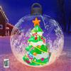 JINGTOPS Palla di Natale Gonfiabile Luminosa in PVC, 60 cm Palle Natalizie Giganti con Luce a LED con Telecomando/Pompa a Mano per Cortile, Albero di Natale da Appendere (albero di Natale)