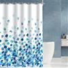 Lerores - Tenda da doccia, 280 x 200 cm, petali blu, orlo piombato, tessuto antimuffa, idrorepellente, tende da bagno in poliestere lavabile con 16 occhielli e anelli per tenda da doccia per bagno