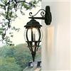 Licht-Erlebnisse Lampada da parete in alluminio vetro nero verde IP44 giardino balcone H:54 cm E27 casa di campagna rustico esterno lanterna da parete esterno BREST