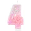 mciskin 4 candele di compleanno glitterate con fiocco di neve, numero 4 candele per torta, decorazioni per il 4° compleanno per ragazze, decorazioni per torte a tema congelato, per ragazze e donne, forniture