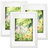 Yonality Cornice in legno A4, Confezione da 3 Cornici portafoto blanco con finestra in foglio acrilico, Cornice per documenti 21x29.7 cm Collage, con 15x20cm tappetino, per decorare stanze