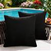 BonBotimen Fodere per Cuscini Nero, Copricuscino Letto Impermeabili e Resistenti alle Intemperie Decorativi Cuscini Divano, Facili da Pulire, per Giardino, Balcone, Divano e Letto, 45x45 cm, Set da 2