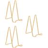 DIDUDIDU Cavalletto, supporto per piatti in Ferro, grande - supporto per piatti - Cavalletti per Tavolo - Espositori per Piatto Decorativo | Cornice Foto | Libri - Oro - 3 pezzi - 25 cm