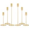 Sitbfoam Set di 6 candelabri per candele, 23/28/33 cm, alti candelabri, perfetti per cene romantiche, anniversari e cerimonie di matrimonio, oro