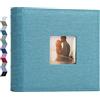 Vienrose Album Foto 10x15 200 Tasche Copertina Lino Blu Chiaro