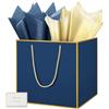 HONTIUS 11.8'' Sacchetto Regalo, Quadrato Sacchetti Regalo, Busta regalo grande con Carta Velina e Carte, 30 * 30 * 30cm Borsa Regalo Compleanno per Damigella d'onore Festa di Nozze 1 Pezzi D