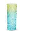 Puremagics Grande vaso di cristallo a forma di fiori di ghiaccio blu alto 30 cm, design moderno, adatto per la casa, centrotavola di Natale, regalo per la mamma, blu