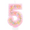mciskin Candele di compleanno rosa macaron 5 per ragazze, arcobaleno pastello macaron numero 5 candela per torta, decorazione colorata per torta per 5° compleanno, ragazza, decorazione per feste di compleanno