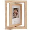GZRXIOUS Cornice Foto in Legno, Cornici Foto Personalizzata Girevole 360° Porta Foto da Tavola, Cornice 10x15 per 2 Fotografie, Portafoto per Matrimoni, Cartoline, Famiglia, Scrivania E Ufficio