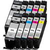 TonerPartner Multipack Compatibile con Canon 2078C005 / PGI-580XXL + CLI-581CMYK XXL contiene 10 cartucce d'inchiostro