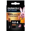 Duracell 4X Duracell AAA Optimum (1 Blister Da 4 Batterie) 4 Pile (MX2400/MINI STILO/MICRO)