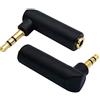 AAOTOKK Adattatore Jack da 3,5 mm 90 Gradi ad Angolo Retto (1/8'') 3 Poli 3,5 mm TRS Adattatore di Prolunga per Connettore Audio Maschio-Femmina Stereo (2 Pezz/3 Poli)