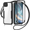 FERLAN Cover per Oppo Reno4 Z 5G/Oppo A92S con Cordino, 360 Gradi Antiurto Custodia con Protezione Schermo Integrata Trasparente Rugged TPU Bumper Doppia Protettiva Cover per Oppo Reno4 Z 5G/Oppo A92S -Nero