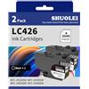 SHUOLEI LC426 LC-426 Cartucce Compatibili con Brother LC426 LC426XL Cartucce d'inchiostro Multipack per MFC-J4335DW MFC-J4340DW MFC-J4535DW MFC-J4540DW (2-Pack,2 Nero)