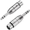 Tisino Adattatore da XLR femmina a jack stereo TRS da 6,35 mm - 2 pezzi